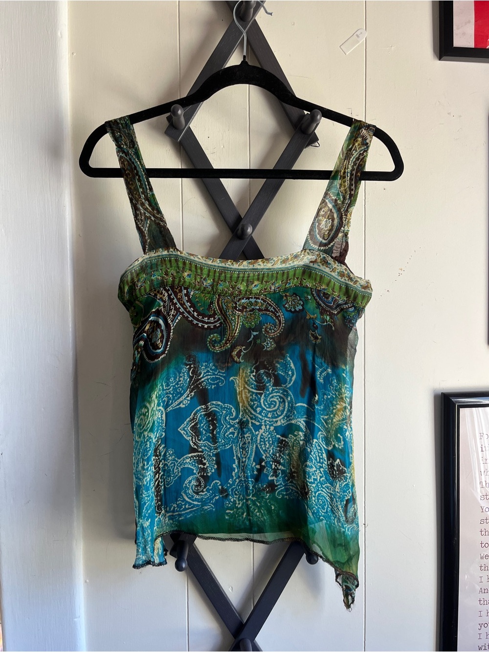 1990s Vintage Teal Green Fairy Top